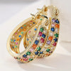 1 Pair of Colored Zircon Geometric Pendant Earrings Ladies' Classic and Holiday Party Jewelry Gift - Image 1