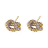 Multicoloured Zirconia Stud Earrings Women's Dazzling Round Knot Earrings Wedding Party Jewellery Gift - Image 9