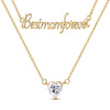 Silver Gold Necklace Sparkling Heart Bow Letter A Charm Bead Pendant Necklace For Women Jewelry Gifts - Image 25