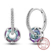 Silver Hoop Earrings Starlight Heart Butterfly Crystal Zircon Hoop Earrings For Women Girl Jewelry Gift - Image 8