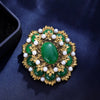 Vintage Baroque Green Whirlwind Smokey Leaf Design Women's Court Style Brooch Costume Jacket Accessories Holiday Gifts - Image 2