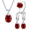 Silver Jewelry Sets For Women Ellipse Zircon Ring Necklace Earrings Accessories - Image 7