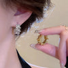Irregular Wavy Pleated Earrings for Women Retro Copper Metal Earrings Design Simple Temperament Senior Jewelry - Image 2