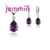 Silver Crystal Pendant Necklace Earrings Jewelry Set For Women Girls Wedding Engagement Jewelry - Image 10