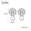 Bohemian White Pearl Drop Earrings for Women Cubic Zircon Leaf Dangle Earring Korea Bridal Wedding Jewelry Gift - Image 6