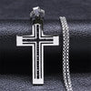 Catholic Cross Amulet Crystal Pendant Men Chain Necklace Gold Color Stainless Steel Necklaces Jewelry Masculino N4930S02 - Image 21