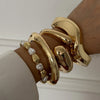 Vintage Metal Wave Twist Smooth Irregular Bracelet for Women Exaggerated Geometric Chunky Cuff Bangle Hip Hop Punk Jewelry - Image 11