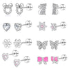 Butterfly and Heart Stud Piercing Earrings in Multiple Motifs - Image 2