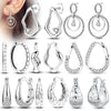 Silver Shining Zircon Earring Sparkling Simple Bow Irregular Curve Hoop Earring Jewelry Gifts for Women Men - Image 1
