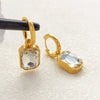 Yupsk Square Stainless Steel Crystal Zirconia Earrings For Women Girls Gold Color Metal Hoop Earring Party Daily Jewelry - Image 2