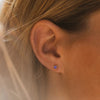 Stainless Steel Birthstone Earrings Pierced Gold Push-Pull Earrings Simple Ladies Holiday Party Gifts - Image 3