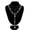 Multilayer Imitation Pearl Bead Necklace with Moon Water Drop and Star Pendants - Image 10