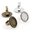 Fit 13x18mm 5pcs Bronze Antique Silver Plated Color Oval Adjustable Ring Settings Blank/Base,Fit 13x18mm Glass Cabochons - Image 1