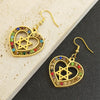 Heart Hexagram Star of David Jewish Earring for Women Rhinestone Stainless Steel Gold Color Amulet Drop Earrings Jewelry E6474S0 - Image 2