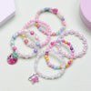 6pcs/set Bracelet Party Bracelets Star Heart Candy Color Beads Children Kids Beads Bracelets Rings Set for Girls Gift - Image 2