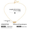 Pearl Look Bead Necklace with Clear Stone Pendant in Gold Tone - Image 11
