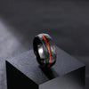 8mm Mens Black Hammered Tungsten Carbide Rings For Men Wood Inlay Multifaceted Wedding Band Engagement Ring Jewelry Gift - Image 3