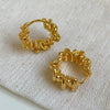 Irregular C Stud Earrings for Women Gold/Silver Color Water Ripple Pattern Glossy Geometric Metal Ear Accessories Party Gift - Image 13