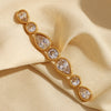 Design Long Rhinestone Water Droplet Round Brooch Gold Plated Women Jewelry Party Gift - Image 2