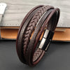 Charm Men Bracelet Multilayer Woven Leather Bangle Retro Cuff Bracelet Classic Hooks Wristband Men Women Jewelry Gifts - Image 1