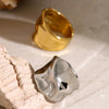 Personality Irregular Hammered Texture Wide Opening Ring Stainless Steel Charm Party Jewerly Women - Image 10
