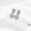 Cubic Zircon Heart Drop Hoop Earrings for Women Gold Plated Ear Cuffs Wedding Aesthetic Jewelry Gift - Image 4