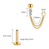 Titanium Double Piercing Chain Earring 16G CZ Dangle Cartilage Helix Conch Drop Chain Connector Jewelry - Image 18