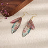 Rainbow Gradient Color Resin Double Butterfly Wings Long Drop Earrings for Women Gold Plated Alloy Wedding Jewelry - Image 4