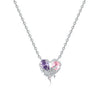Silver Two-Way Inlaid Stone Four-Leaf Clover Heart Necklace For Women Elegant Party Jewelry Female Pendant Gifts - Image 12