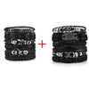 Bracelet Viking Bracelet For Men Hand Bracelets Woven Skull Hand Jewelry Adjustable Leather Set viking man bracelet - Image 32
