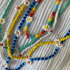 Glass Bead Choker Necklace with Flower-Shaped Bead Details - Image 2