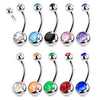 1PC Titanium Crystal Gem Curved Barbell Rings Belly Button Navel Rings Piercings Nombril Ombligo Piercing Charming Jewelry - Image 1