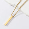 Pillar Necklace For Men Women Stainless Steel 3D Bar Pendant Chain Minimalist Simple Casual Unisex Neck Collar - Image 3