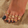 Summer Women Toe Rings Beach Foot Rings Geometric Open Finger Rings Y2K Star Heart Toe Rings Jewelry Gifts 10pcs - Image 2