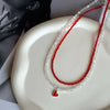 Heart Pendant Necklace with Crystal and Imitation Pearl Details - Image 6