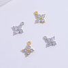 Silver 9.5m 7.6mm Cubic Zirconia Flower Charms Pendant for Jewelry Necklace Making - Image 2