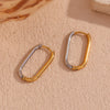 Dual Color Long O-ring Hoop Earrings 316L Stainless Steel Women's Earrings Gold Plated Jewelry - Image 3
