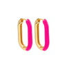 Cute Enamel Pink Geometric Round Heart Hoop Earrings Minimalist Gold Color Copper CZ Zirconia Hoop Huggies Korean Jewelry Gifts - Image 10