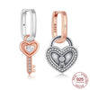 Silver Elegant Sparkling Lucky Clover Hoops Earring For Women Jewelry Simple Colorful Flower Love Gift - Image 33