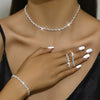 Wave Style Jewelry Sets for Women Claw Chain Zircon Choker Necklace Earrings Bracelet Bridal Wedding Party Jewelry Sets - Image 1