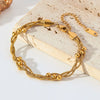 Woven Link Stainless Steel Bracelet with Gold Tone Finish - Image 6