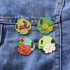 Cartoon Flower Enamel Pin Lapel Brooch Rose Star Flare Violet Peach Blossom Peony Lotus Rose Osmanthus Badge Jewelry Friend Gift - Image 3