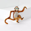 Enamel Monkey Brooches for Women Rhinestone Animal Pins Friends Party Gifts Banquet Jewellery Accessories - Image 4