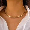 Smooth Torque Collar Choker Necklace Adjustable - Image 1