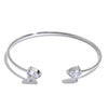58/60mm Stainless Steel Cubic Zirconia Square Heart Cuff Bracelet Bangle Delicate Aesthetic Jewelry - Image 7