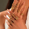 Stainless Steel Irregular Wave Rings For Women Creative Gold Color Adjustable Open Ring Female Jewelry Punk Rapper Gifts - Image 2