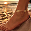 Ankle Bracelets for Women Girls Glitter Adjustable Gold Plated/ Silver Layered Anklets Beach Foot Jewerly - Image 2