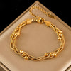 Woven Link Stainless Steel Bracelet with Gold Tone Finish - Image 11