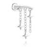 1PC Silver Eight-pointed Star CZ Piercing Earring For Women Tassel Chain Stud Earring Party Jewelry - Image 15