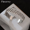 Weave Twist Geometric Wide Cuff Bracelet For Women Couples Ethnic Simple Personality Vintage Party Jewelry Gifts - Image 1